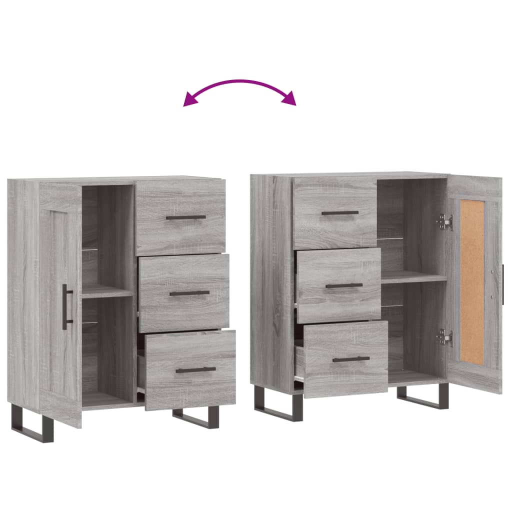 Sideboard Grey Sonoma 69.5x34x90 cm Engineered Wood