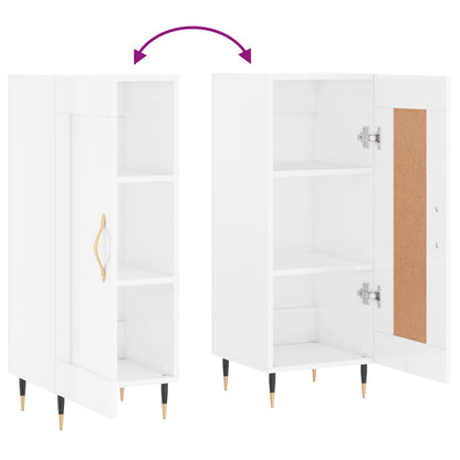 Sideboard High Gloss White 34.5x34x90 cm Engineered Wood
