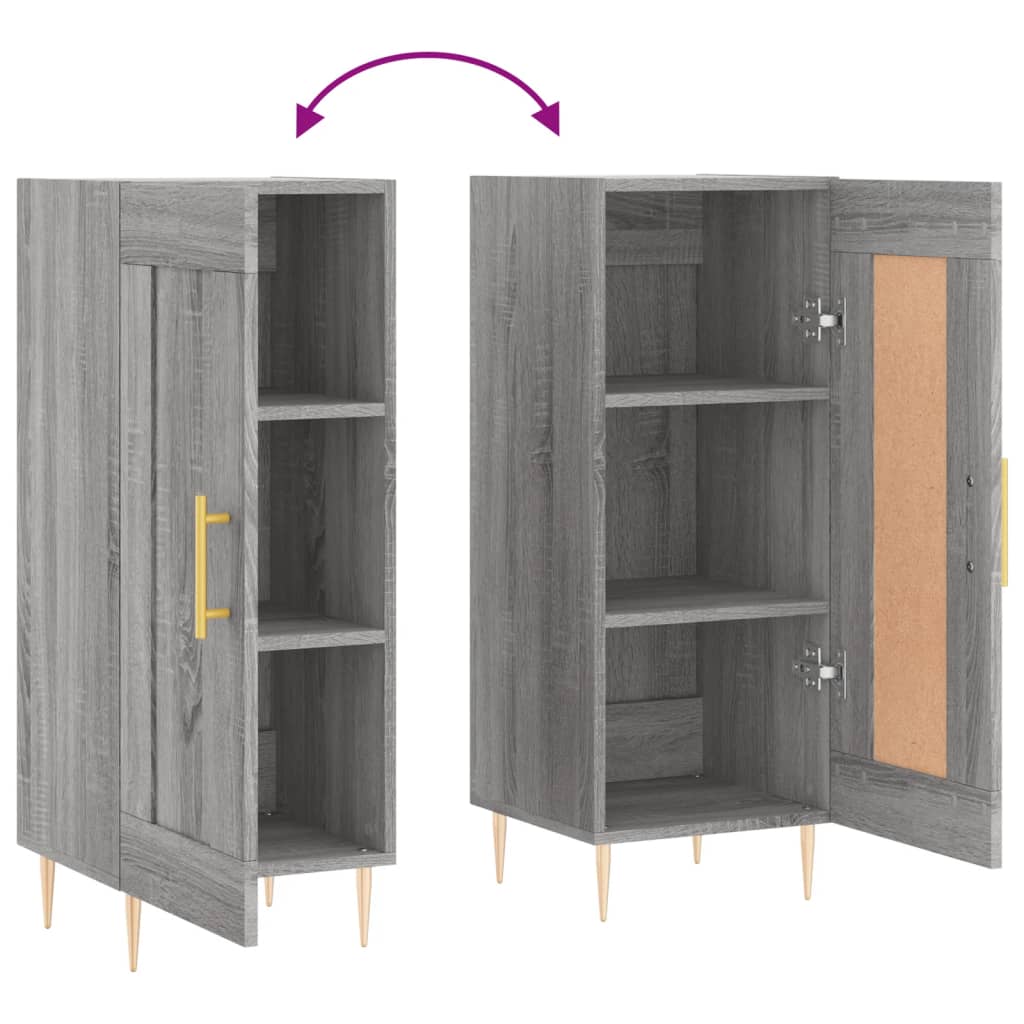 Sideboard Grey Sonoma 34.5x34x90 cm Engineered Wood