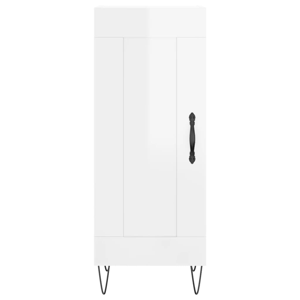 Sideboard High Gloss White 34.5x34x90 cm Engineered Wood
