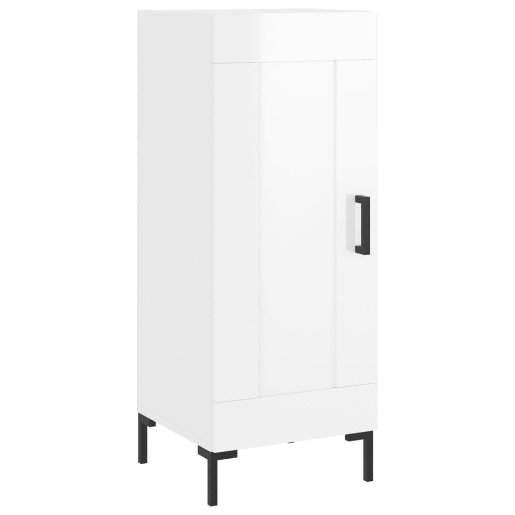 Sideboard High Gloss White 34.5x34x90 cm Engineered Wood
