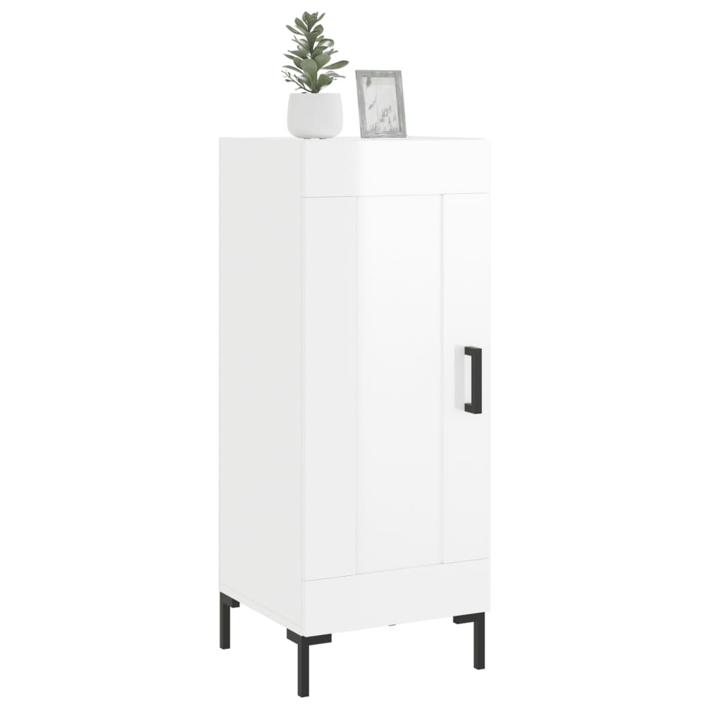 Sideboard High Gloss White 34.5x34x90 cm Engineered Wood