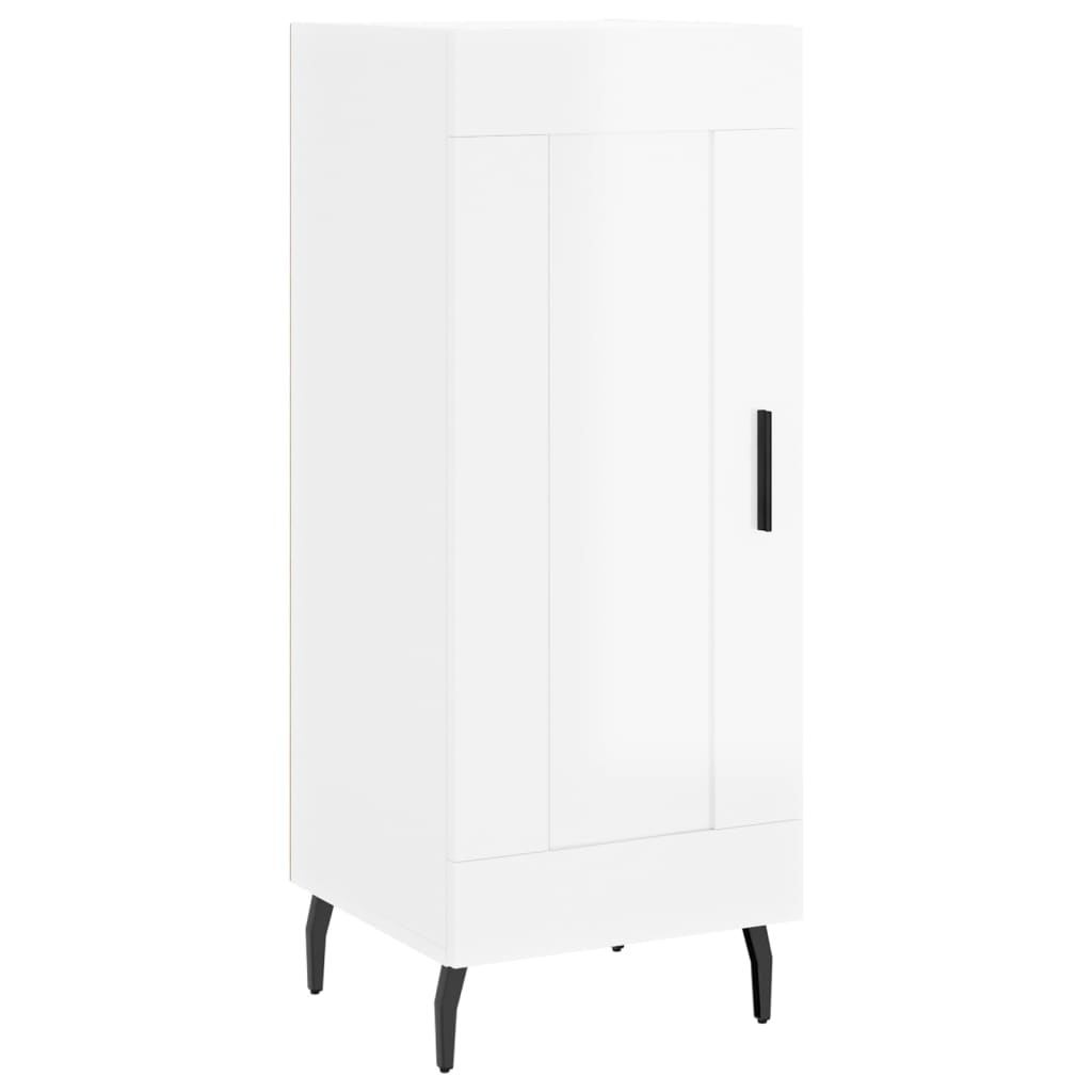 Sideboard High Gloss White 34.5x34x90 cm Engineered Wood