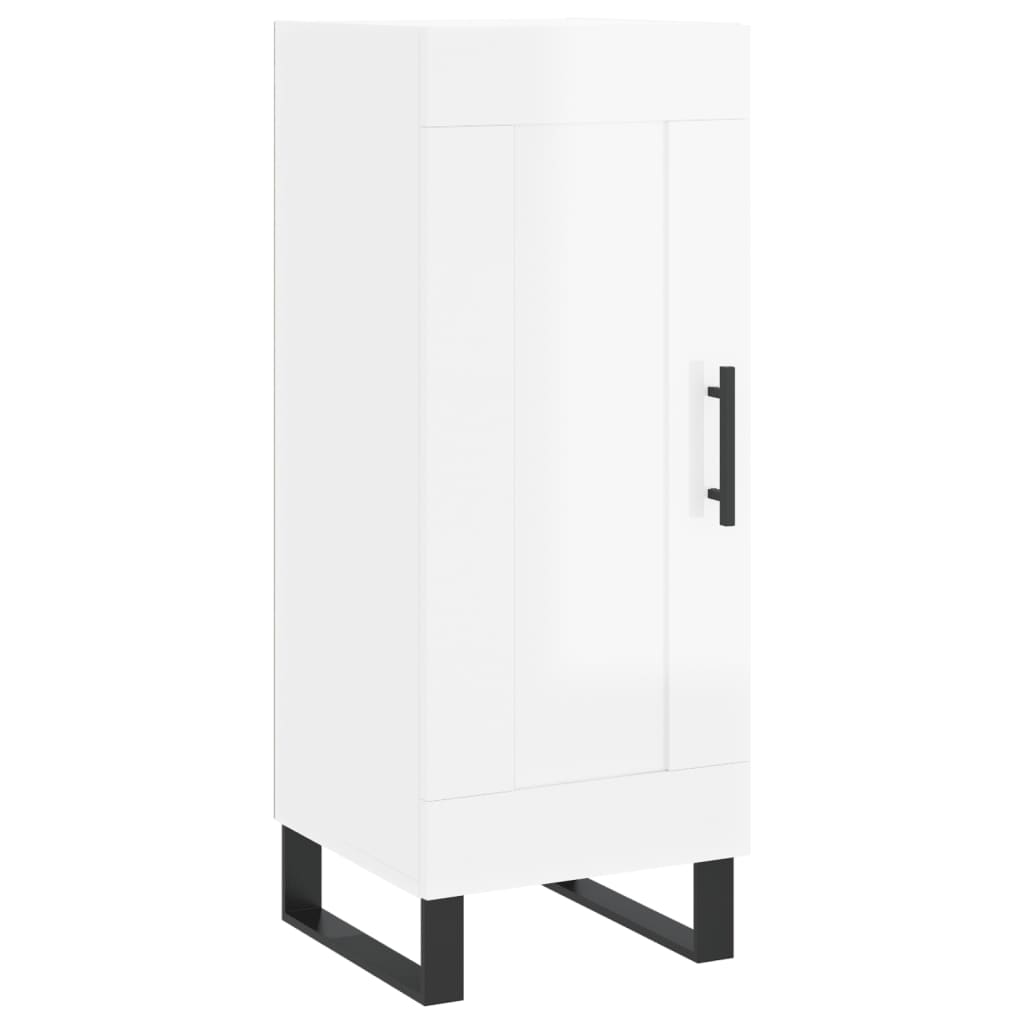 Sideboard High Gloss White 34.5x34x90 cm Engineered Wood