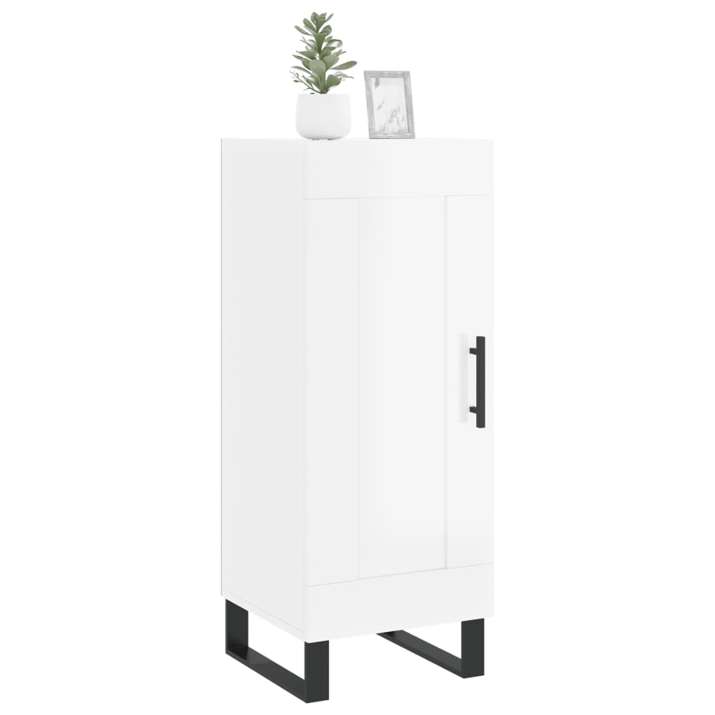 Sideboard High Gloss White 34.5x34x90 cm Engineered Wood