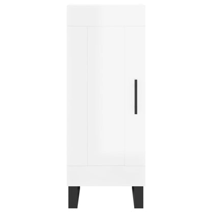 Sideboard High Gloss White 34.5x34x90 cm Engineered Wood