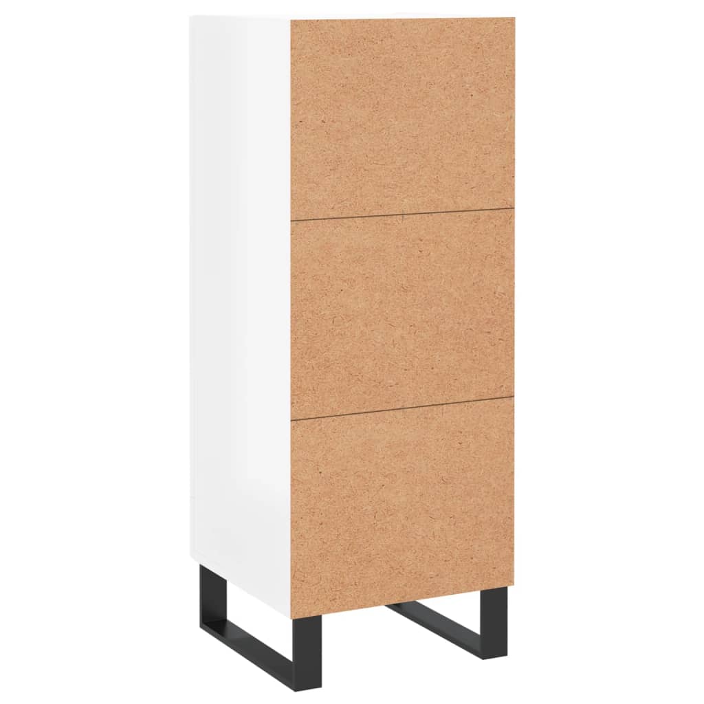 Sideboard High Gloss White 34.5x34x90 cm Engineered Wood