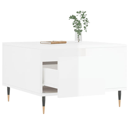 Coffee Table High Gloss White 55x55x36.5 cm Engineered Wood