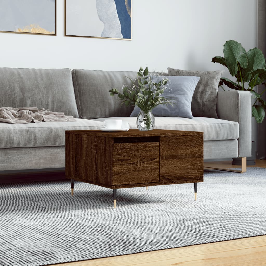 Coffee Table Brown Oak 55x55x36,5 cm Engineered Wood