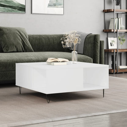 Coffee Table White 80x80x36,5 cm Engineered Wood