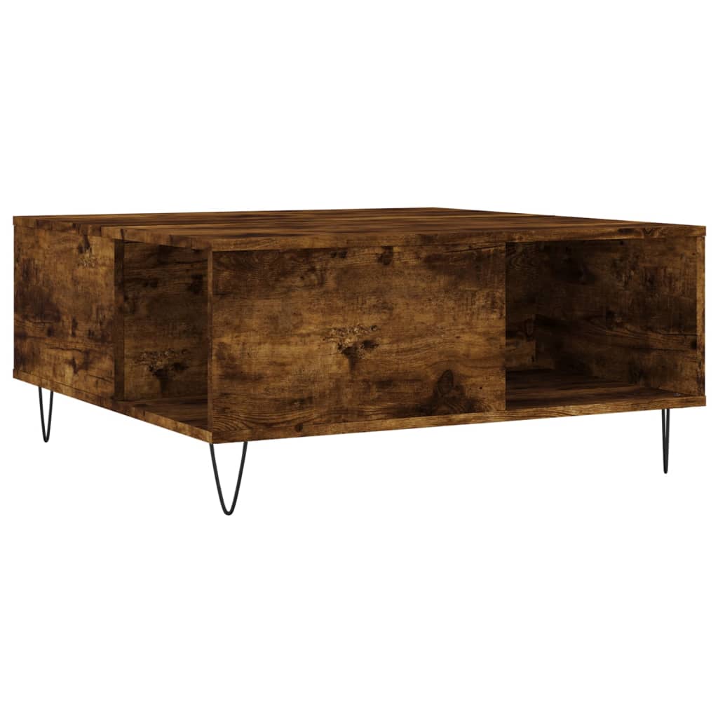 Coffee Table Smoked Oak 80x80x36,5 cm Engineered Wood