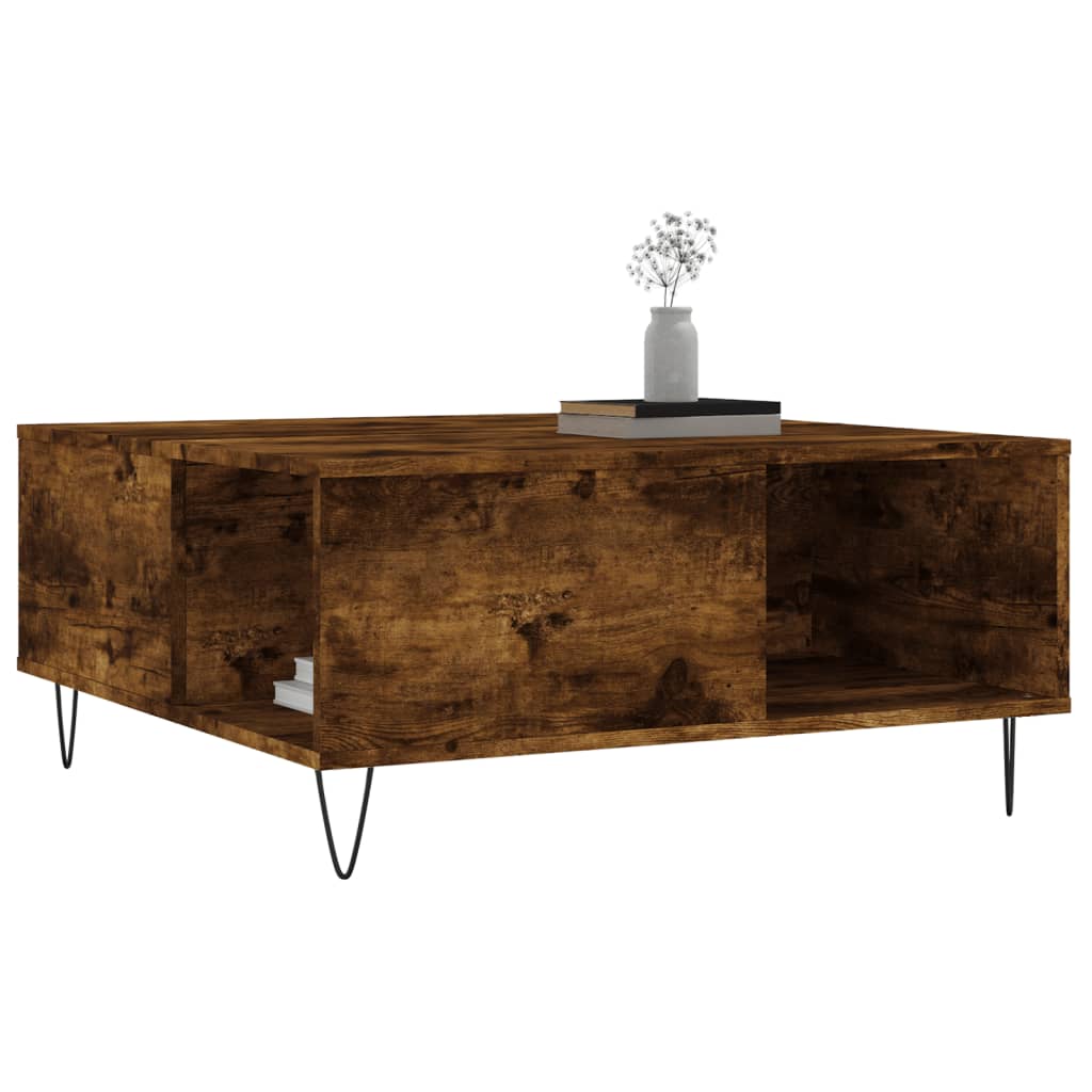 Coffee Table Smoked Oak 80x80x36,5 cm Engineered Wood
