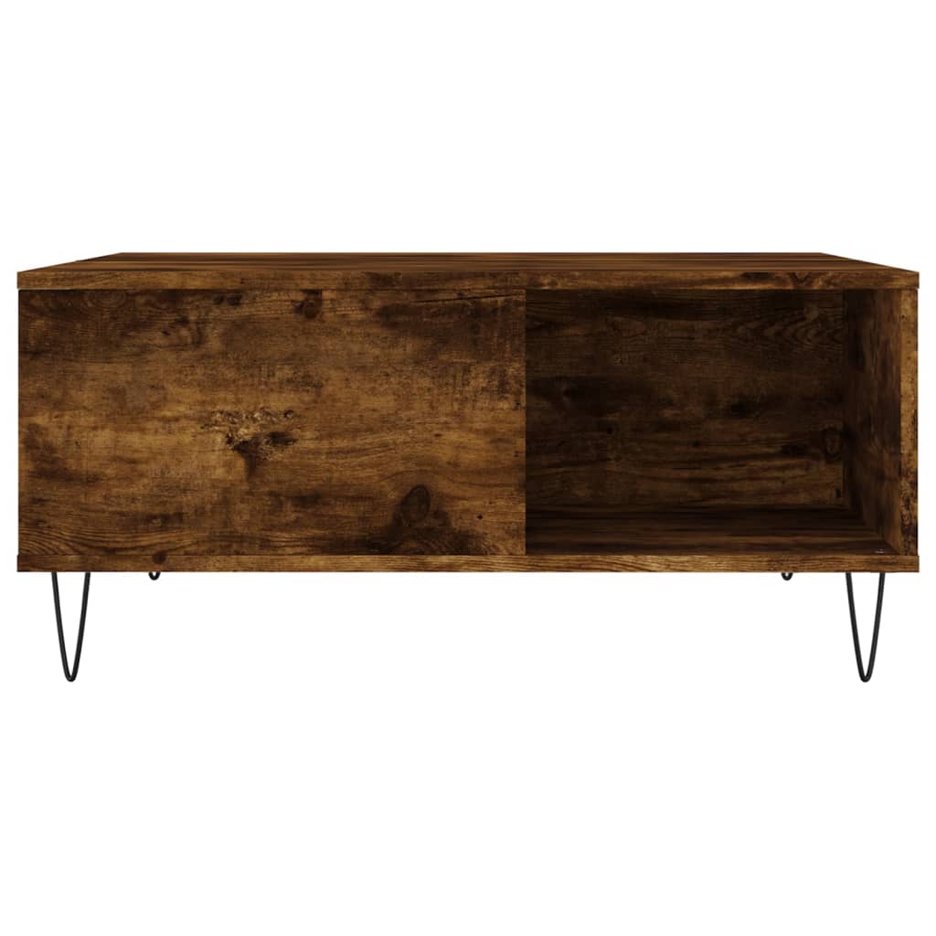 Coffee Table Smoked Oak 80x80x36,5 cm Engineered Wood