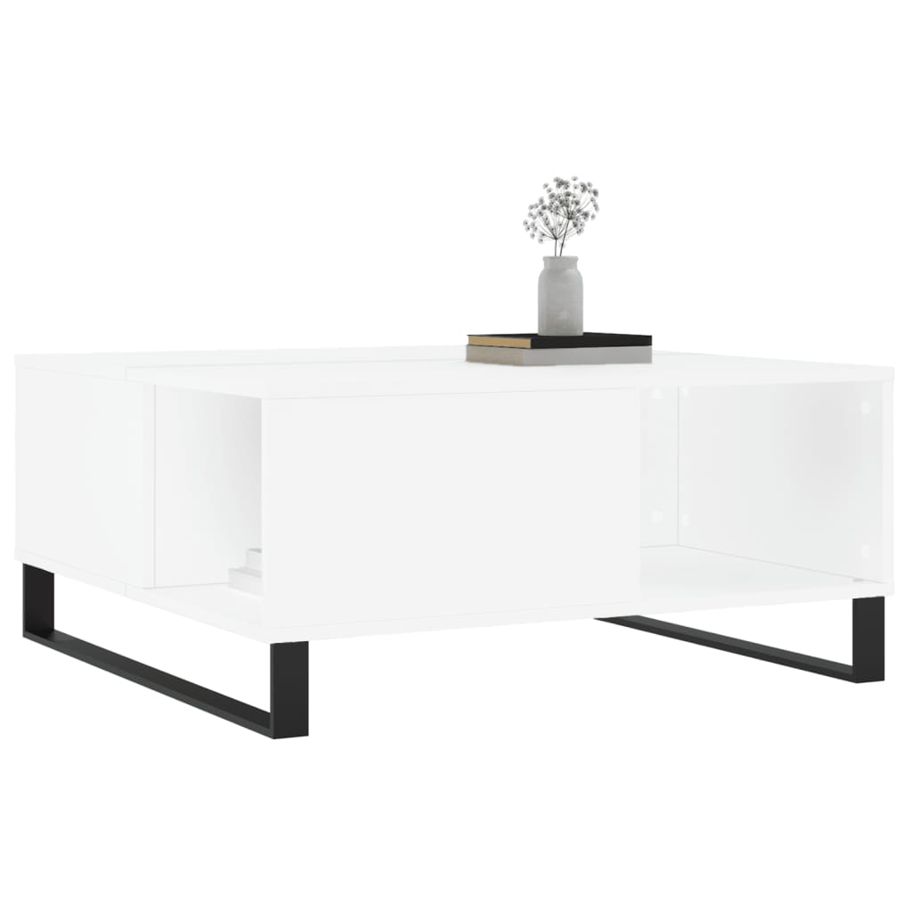 Coffee Table White 80x80x36.5 cm Engineered Wood