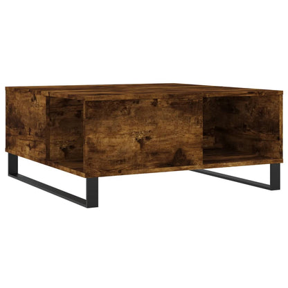 Coffee Table Smoked Oak 80x80x36.5 cm Engineered Wood