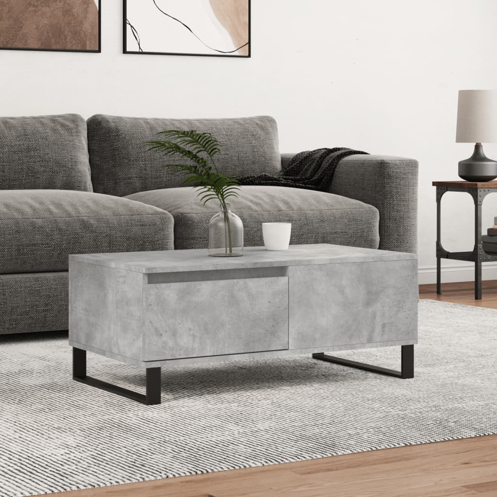 Coffee Table Concrete Grey 90x50x36,5 cm Engineered Wood