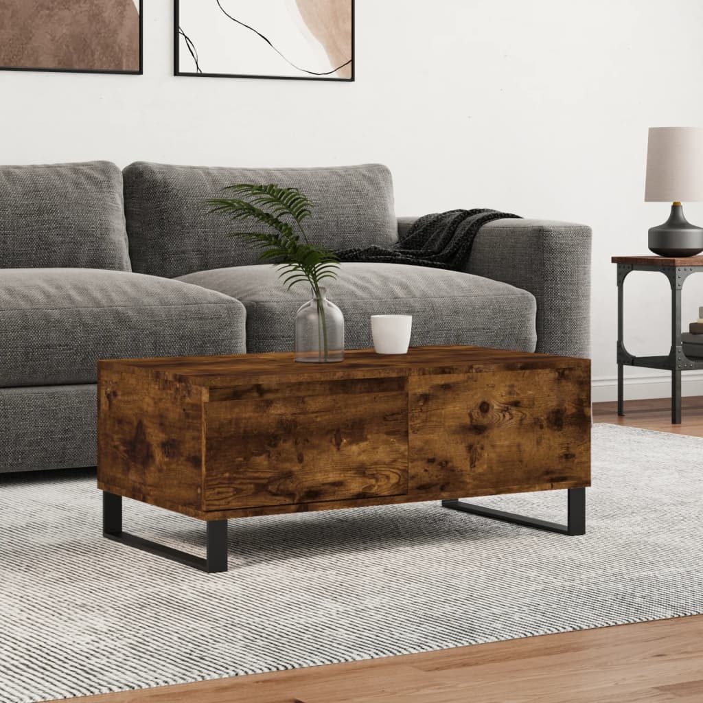 Coffee Table Smoked Oak 90x50x36,5 cm Engineered Wood