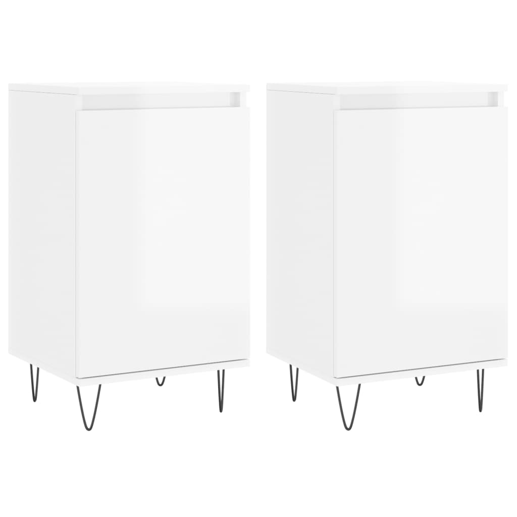 Sideboards 2 pcs High Gloss White 40x35x70 cm Engineered Wood