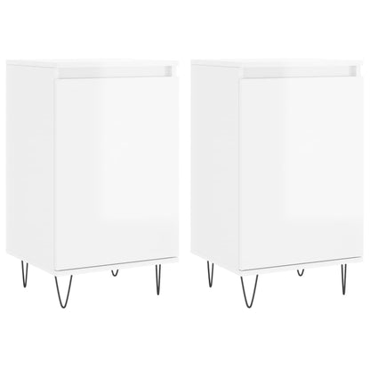 Sideboards 2 pcs High Gloss White 40x35x70 cm Engineered Wood