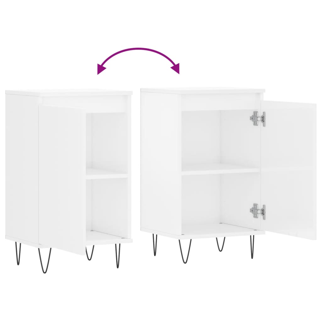 Sideboards 2 pcs High Gloss White 40x35x70 cm Engineered Wood