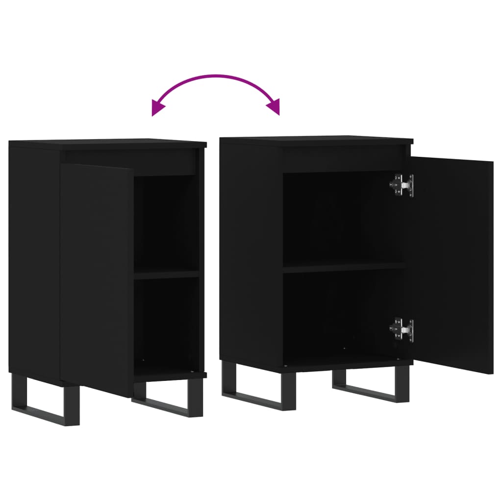 Sideboards 2 pcs Black 40x35x70 cm Engineered Wood