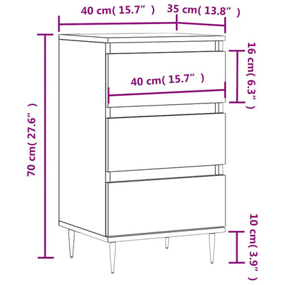 Sideboard White 40x35x70 cm Engineered Wood