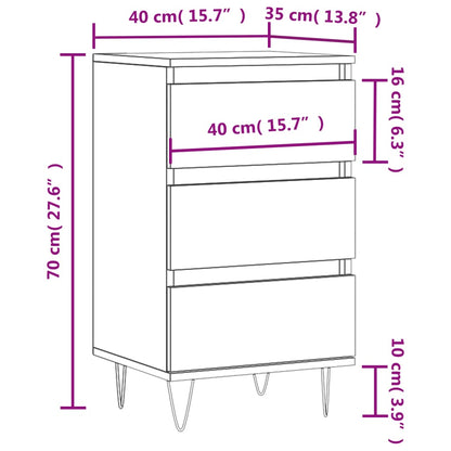 Sideboard Concrete Grey 40x35x70 cm Engineered Wood