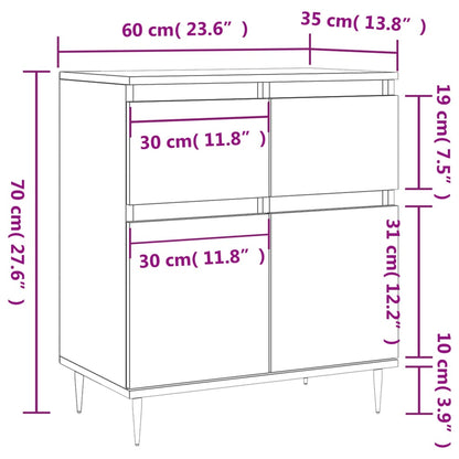 Sideboard Grey Sonoma 60x35x70 cm Engineered Wood