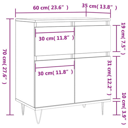 Sideboard Concrete Grey 60x35x70 cm Engineered Wood