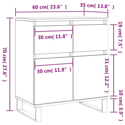 Sideboard White 60x35x70 cm Engineered Wood