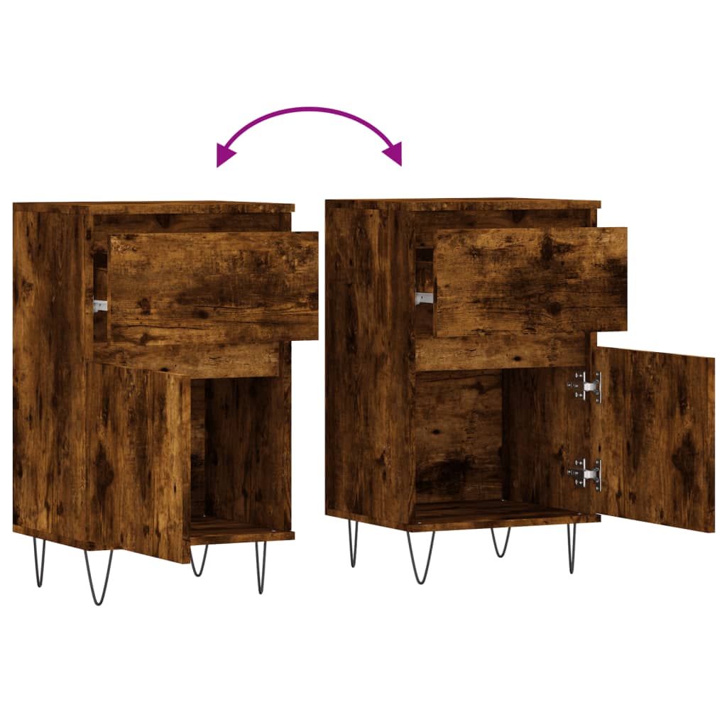 Sideboards 2 pcs Smoked Oak 40x35x70 cm Engineered Wood