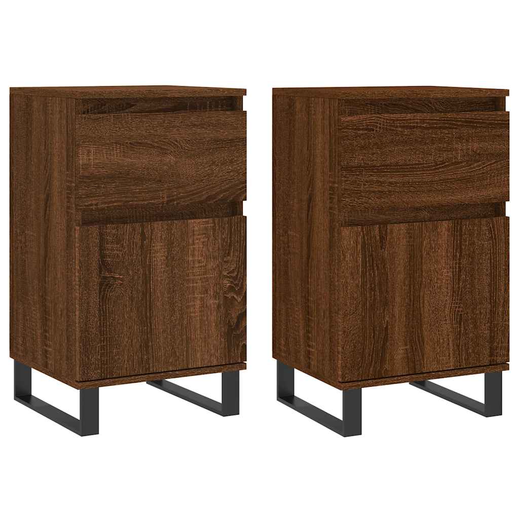 Sideboards 2 pcs Brown Oak 40x35x70 cm Engineered Wood