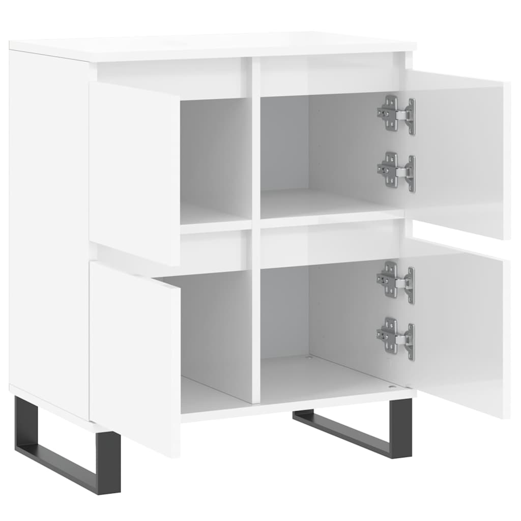 Sideboard High Gloss White 60x35x70 cm Engineered Wood