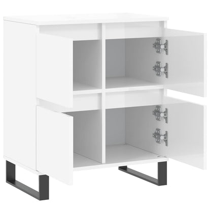 Sideboard High Gloss White 60x35x70 cm Engineered Wood