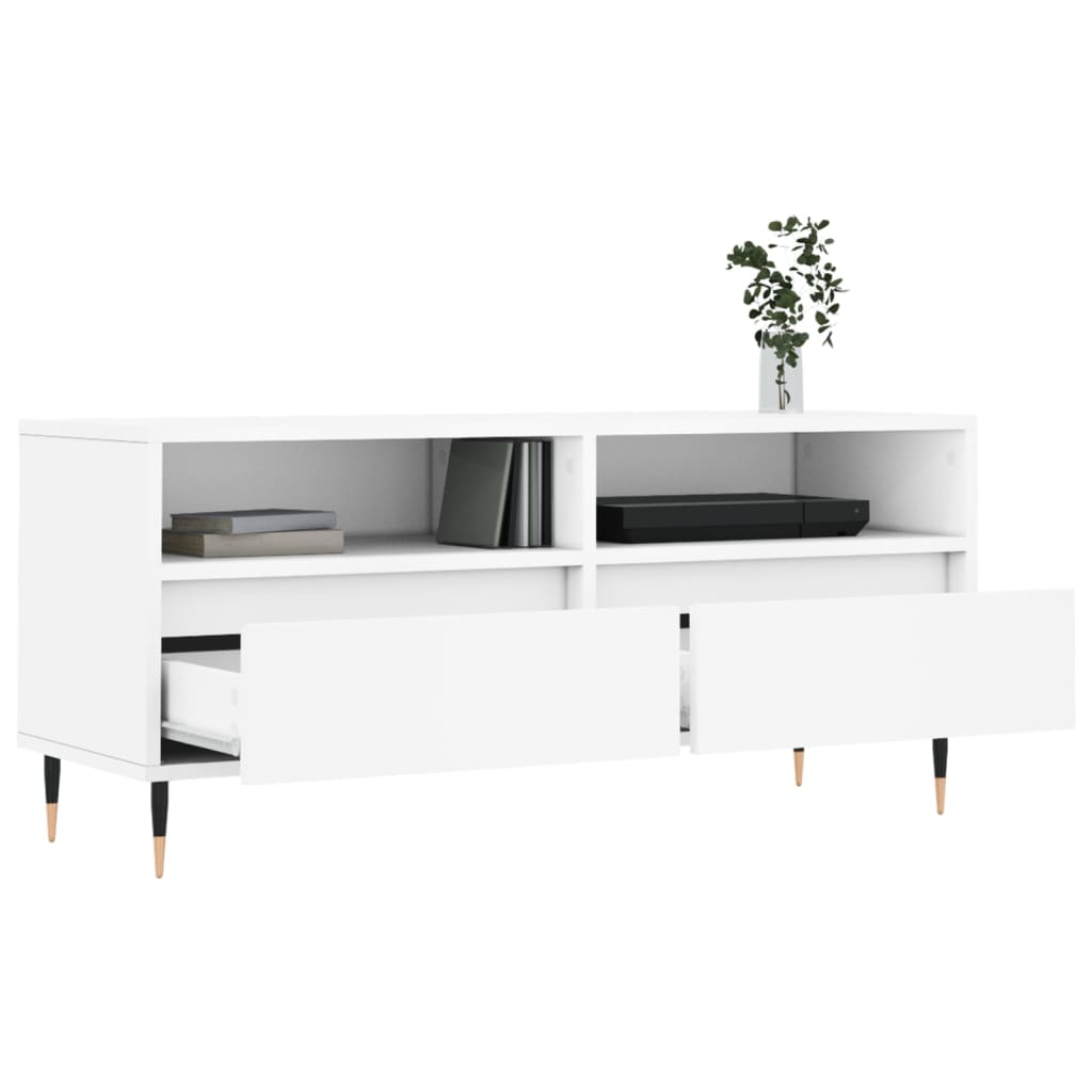 TV Cabinet White 100x34,5x44,5 cm Engineered Wood