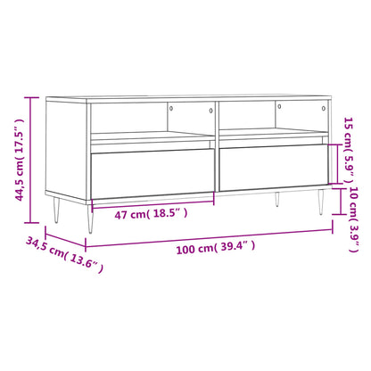 TV Cabinet White 100x34,5x44,5 cm Engineered Wood