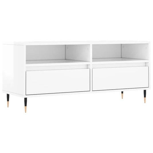 TV Cabinet High Gloss White 100x34,5x44,5 cm Engineered Wood