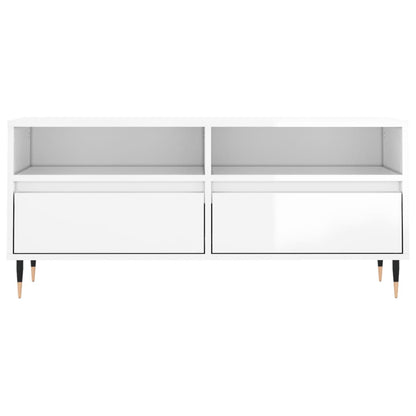 TV Cabinet High Gloss White 100x34,5x44,5 cm Engineered Wood