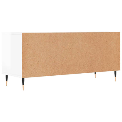 TV Cabinet High Gloss White 100x34.5x44.5 cm Engineered Wood