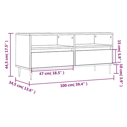 TV Cabinet Smoked Oak 100x34,5x44,5 cm Engineered Wood