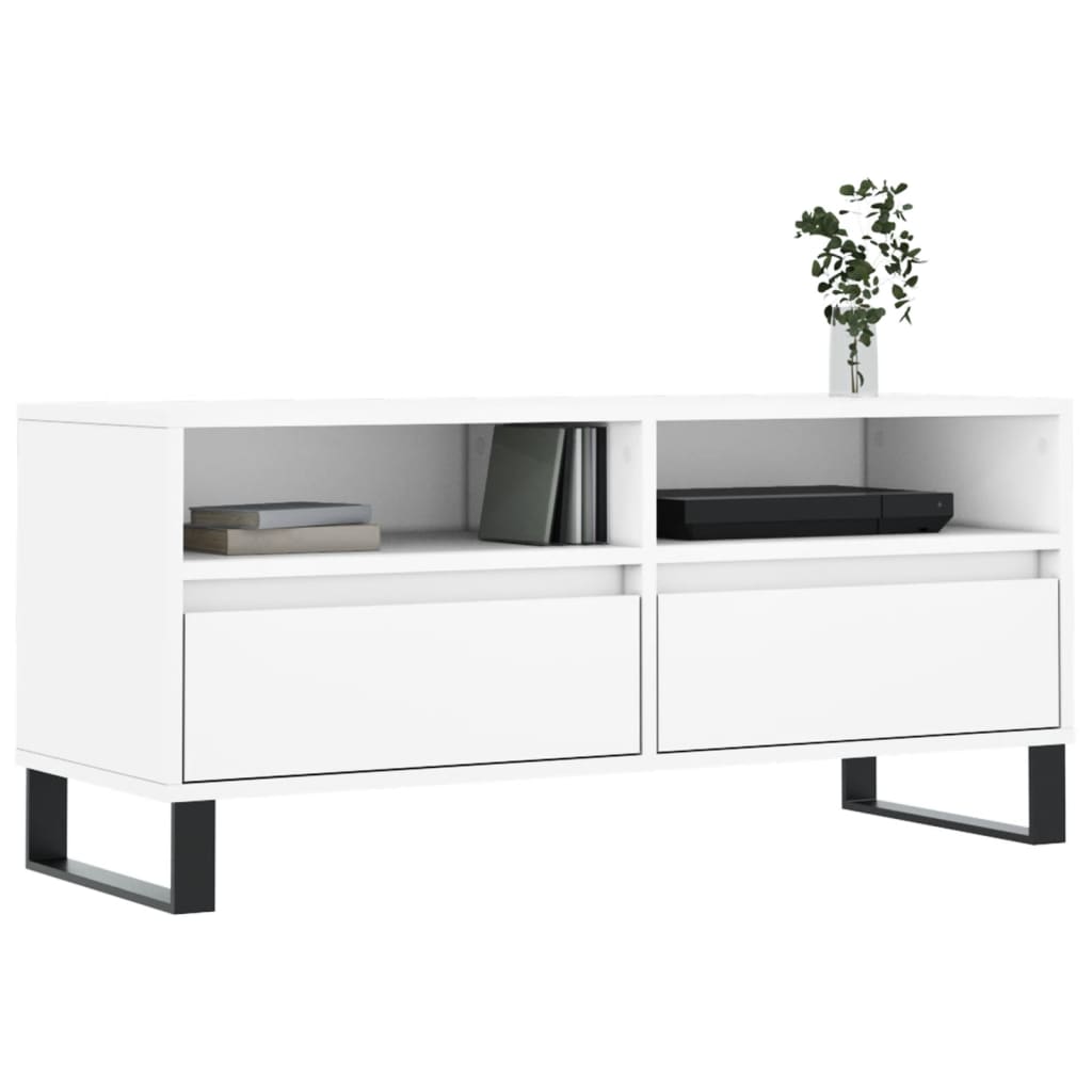 TV Cabinet White 100x34,5x44,5 cm Engineered Wood