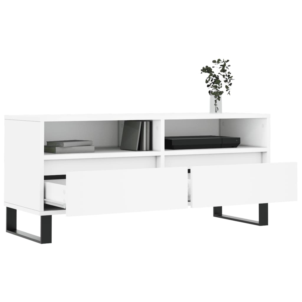 TV Cabinet White 100x34,5x44,5 cm Engineered Wood