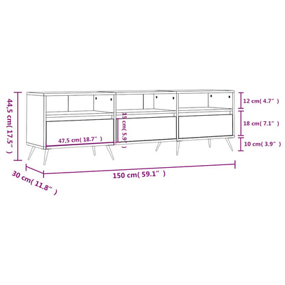 TV Cabinet Sonoma Oak 150x30x44,5 cm Engineered Wood