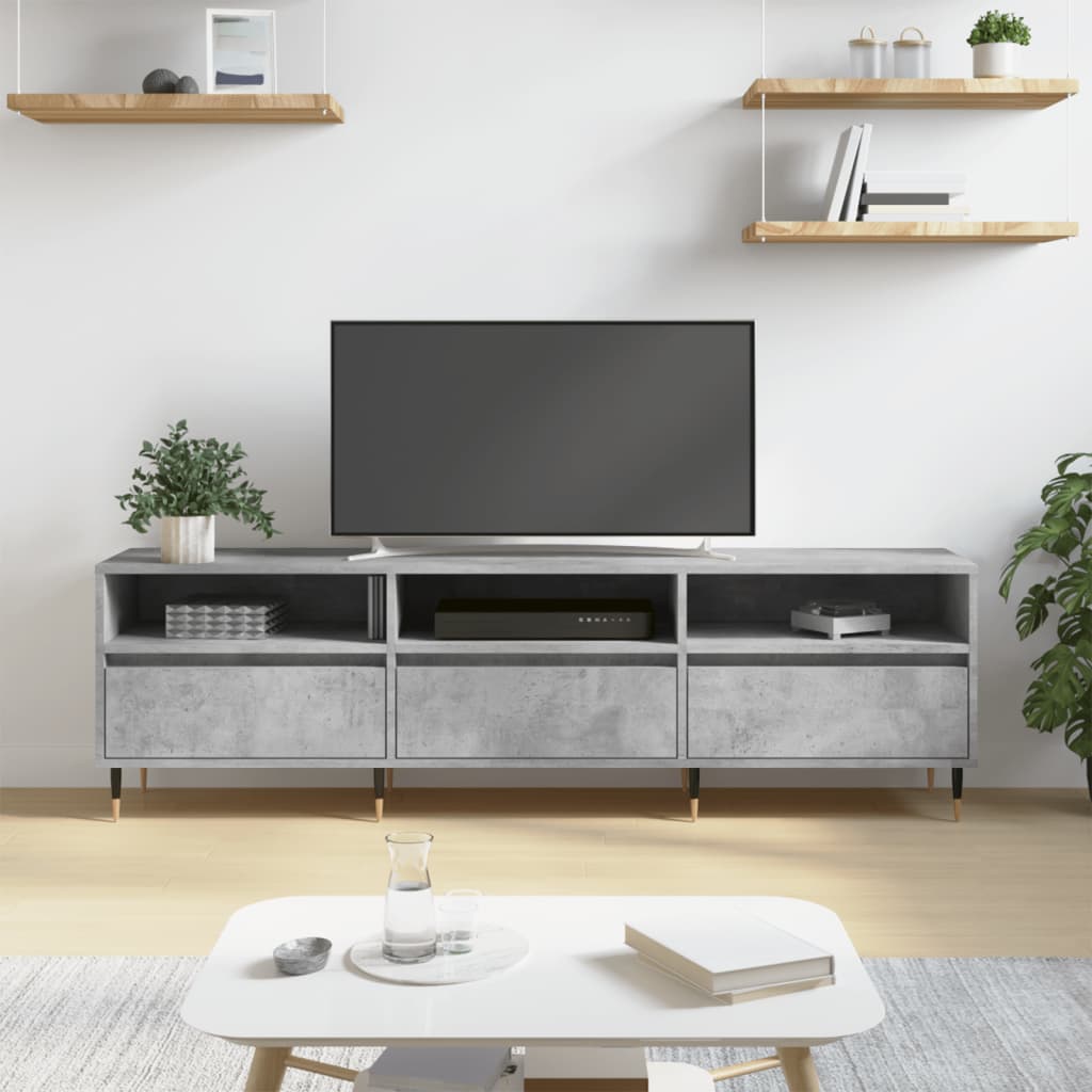 TV Cabinet Concrete Grey 150x30x44,5 cm Engineered Wood