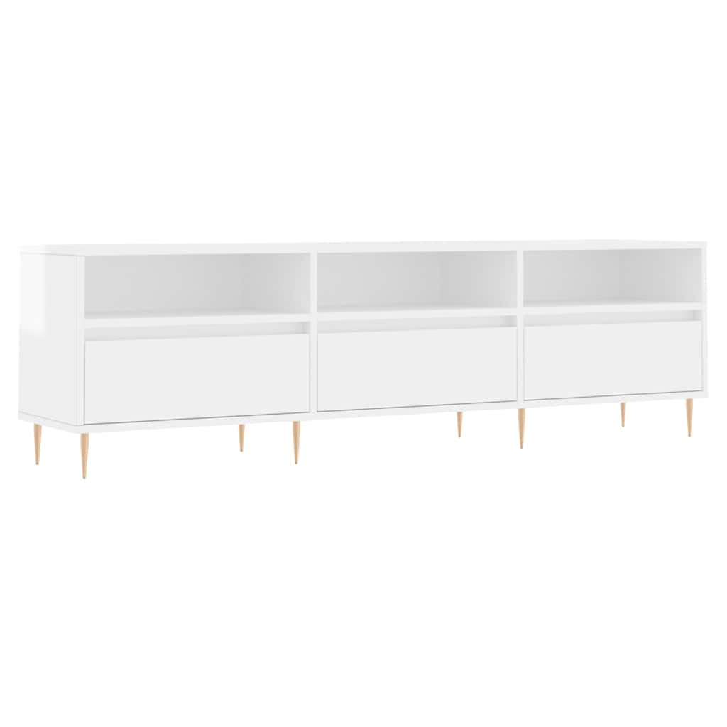 TV Cabinet High Gloss White 150x30x44,5 cm Engineered Wood