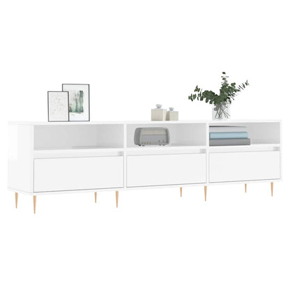 TV Cabinet High Gloss White 150x30x44,5 cm Engineered Wood