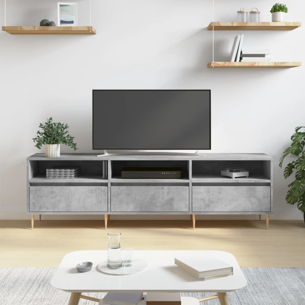 TV Cabinet Concrete Grey 150x30x44,5 cm Engineered Wood