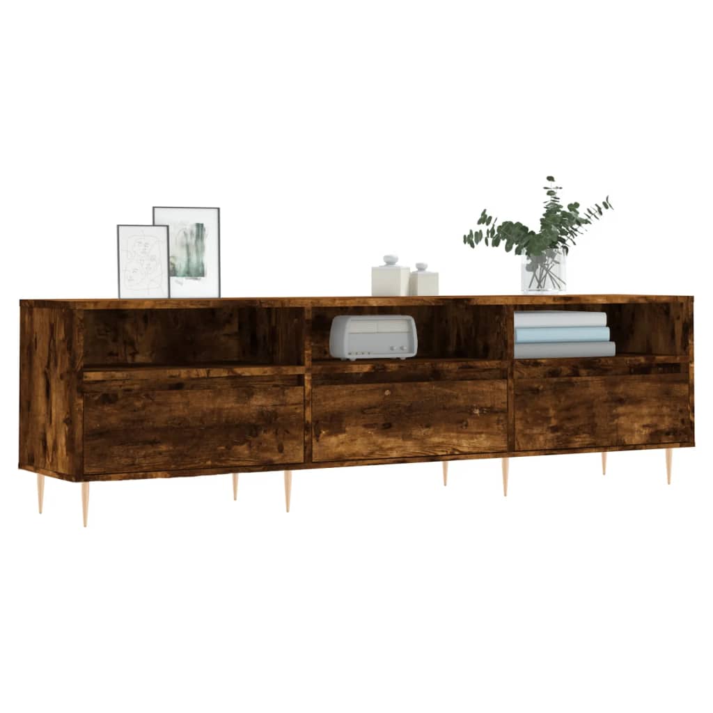 TV Cabinet Smoked Oak 150x30x44.5 cm Engineered Wood