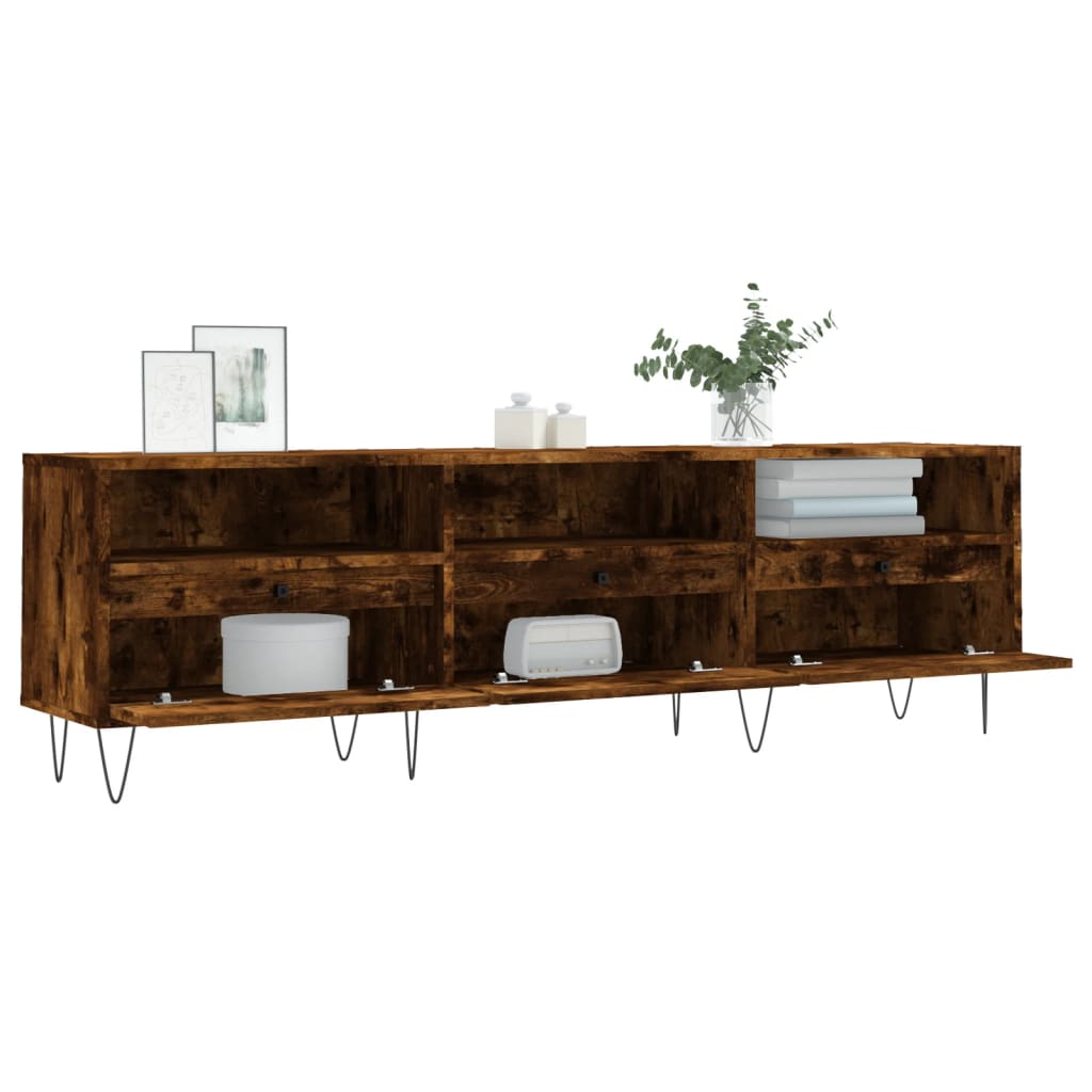 TV Cabinet Smoked Oak 150x30x44.5 cm Engineered Wood