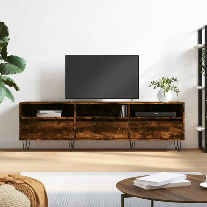 TV Cabinet Smoked Oak 150x30x44,5 cm Engineered Wood